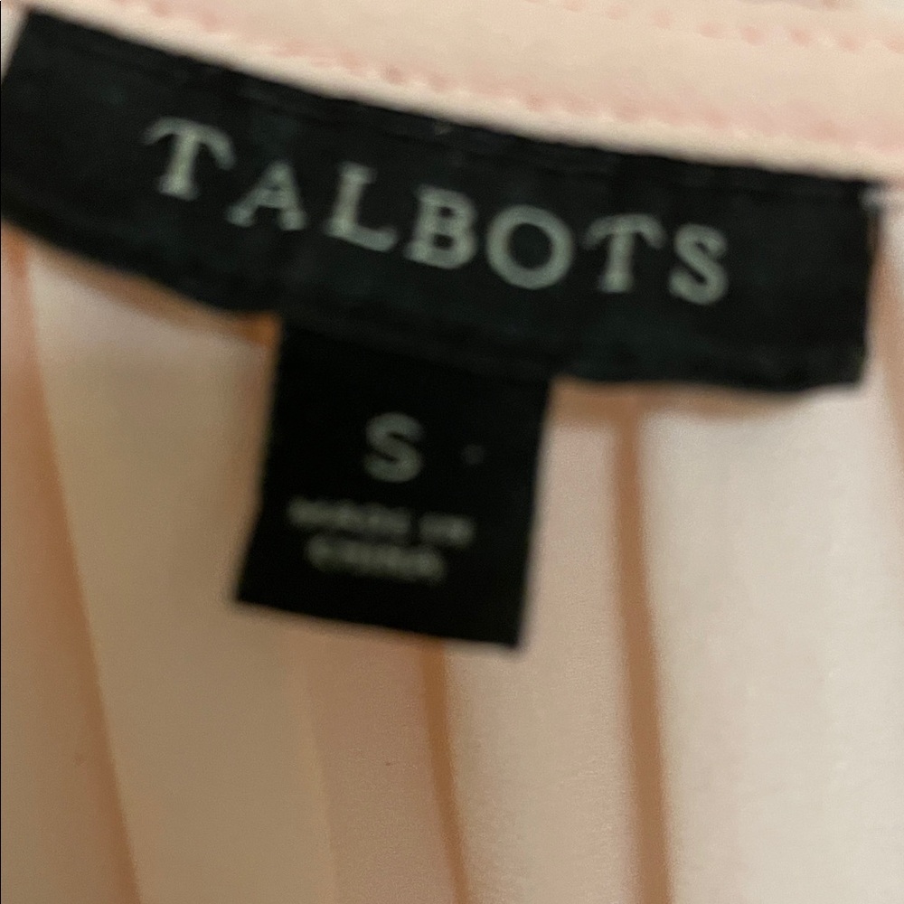 Talbots Soft Pink Ruffle Neck Blouse - Picture 2 of 3